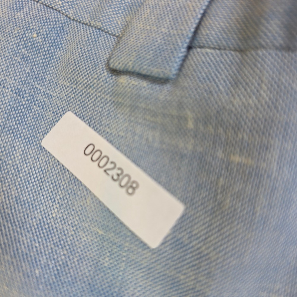 Vintage Light Blue Textured Trousers Straight Leg Distressed Patina 37x29.5 - Picture 2 of 5